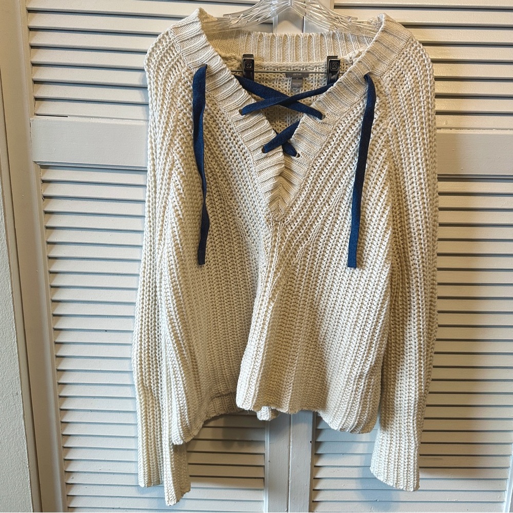 Aerie Cream Chunky Knit Sweater